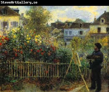 Pierre Renoir Monet Painting in his Garden